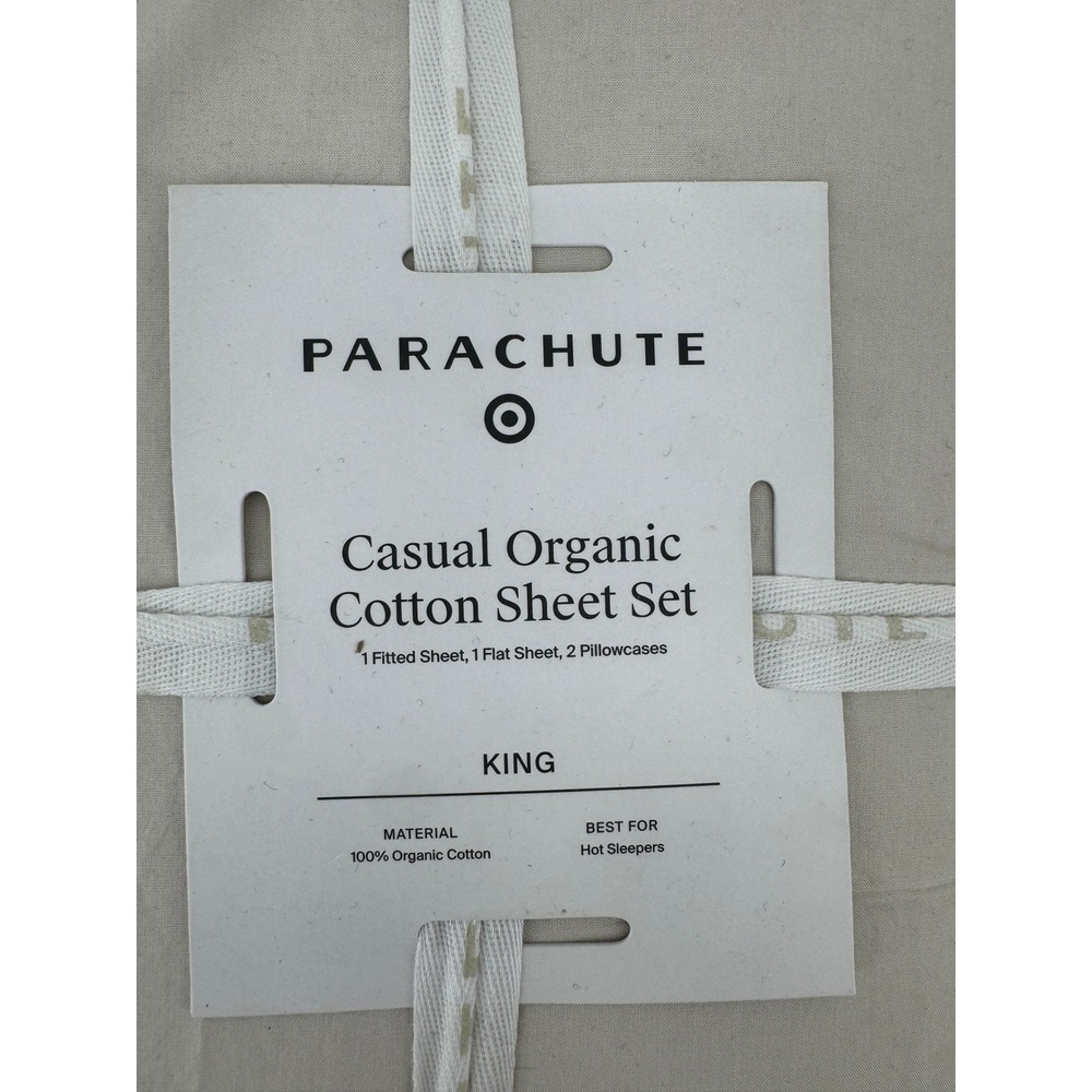 King Casual Organic Cotton Sheet Set Parachute Bone 4pc Bedding Hot Sleepers